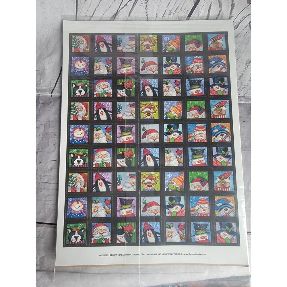 2 Sheets Stickers Debra Jordan Bryan Holiday Christmas Seals NOS 8.5x11"